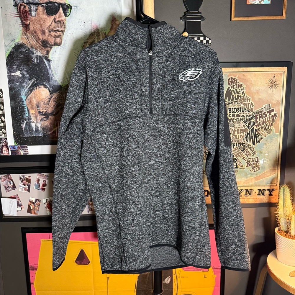 Eagles Quarter-Zip Pullover Charcoal/Black